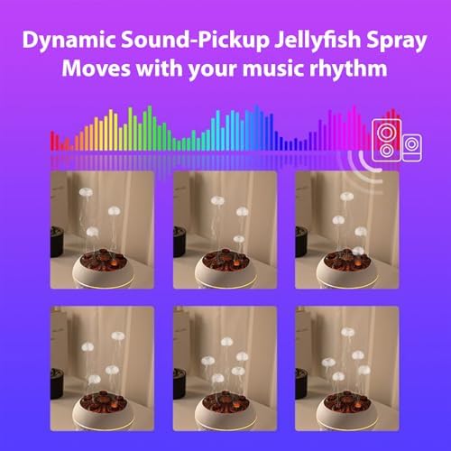 250mL Desktop Humidifier with 7-Color Lights, Music, Two Mist Modes, 4H/8H Timer (US Plug 100-240V) - Image 4