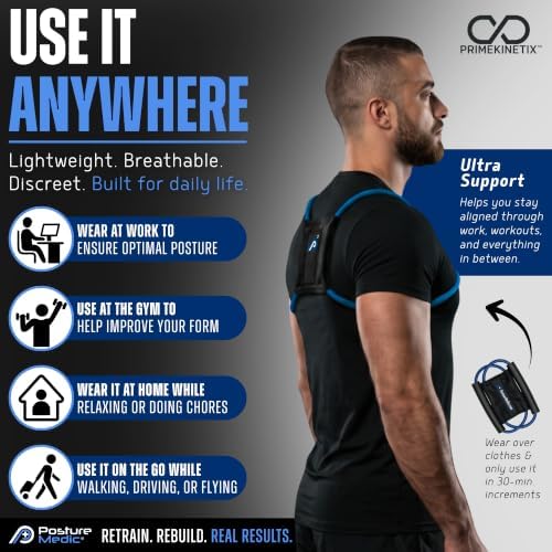 PostureMedic Plus Strength Dynamic Posture Corrector for Athletes – High Resistance Training System for Performance & Recovery – Professional Grade Posture Trainer for Men & Women - Size M (Blue) - Image 5
