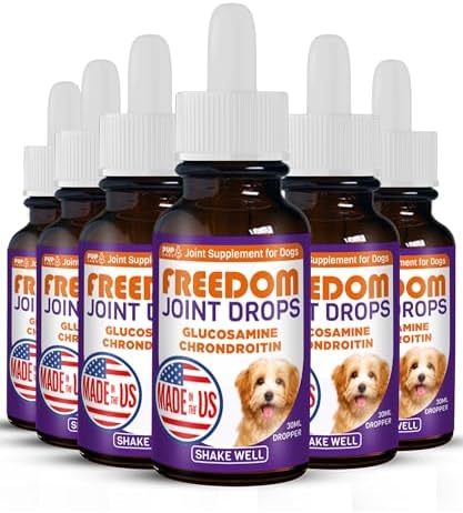 Pup Labs Freedom Joint Drops - Dog Joint Support Supplement with Human-Grade Ingredients - No Fillers, Preservatives, Additives, or Artificial Ingredients, 6 30 ml Droppers by PupLabs
