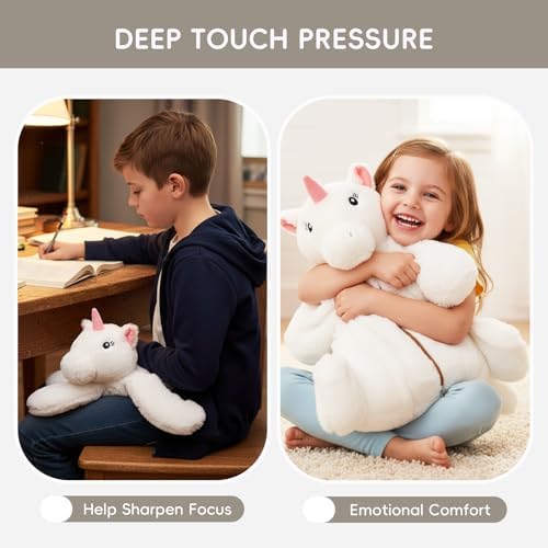 L'AGRATY Weighted Lap Pad for Kids 5 lbs, Sensory Needs Weighted Stuffed Animals Lap Blanket Soft Plush Hugging Sensory for Kids Teen Adults Removable Washable Cover - Image 2