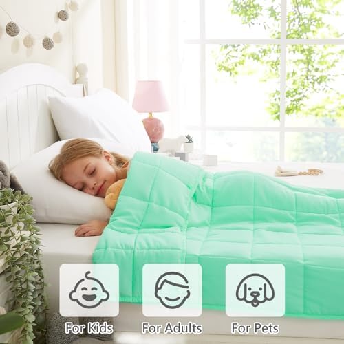 L'AGRATY Weighted Blanket - 40"x60" 10lbs Breathable Weighted Blanket Microfiber Material with Glass Beads - Image 5