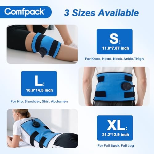 Comfpack Large Refillable Ice Bag for Injuries, Travel Ice Pack with Straps - Image 4