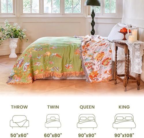MSGKV Boho Throw Blanket 50"x60" 100% Cotton Butterfly Muslin Throw Blanket - Image 5