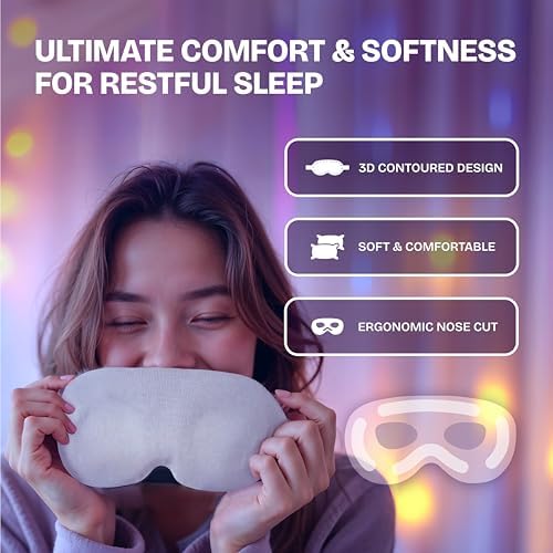 Infinite Aura Sleep Mask – 3D Contoured Eye Mask for Sleeping, Adjustable Strap, Memory Foam, Lightweight & Breathable Blindfold for Travel, Naps, Meditation - Image 7