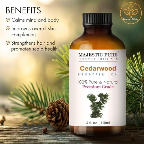 Majestic Pure Essential Oil with Glass Dropper - 100% Pure and Natural - Essential Oils for Diffuser, Aromatherapy, Soap and Candle Making, Cedarwood Essential Oil, Cedarwood Oil, 4 Fl Oz (Pack of 2) - Image 5
