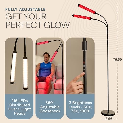 LifePro Lumaglow Red Light Therapy Lamp & Reading Lamp - 108/216 LEDs - Image 3