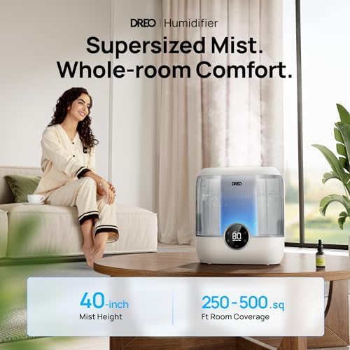 DREO 6L Humidifiers for Bedroom, 60H Runtime, 28 dB Quiet, HM524, Gray - Image 2