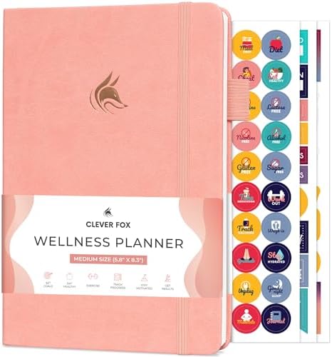 Clever Fox Wellness Planner & Food Journal for Weight Loss, A5 Light Pink by CleverFox