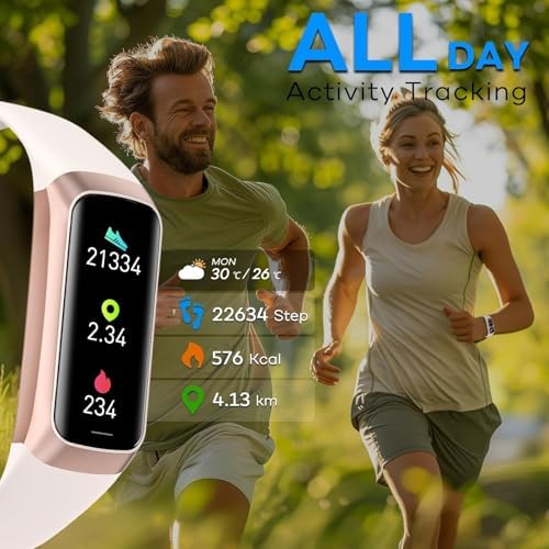 Fitness Tracker, 2026 Smart Band with Heart Rate & Blood Pressure Monitor, IP67 Waterproof Activity Tracker with Sleep Tracking & Step Counter for Men Women, Pink - Image 2