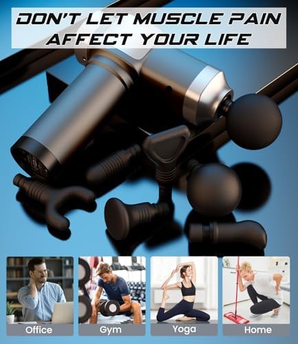 Deep Tissue Massage Gun, Portable Percussion Muscle Massager with 30 Speeds & 6 Attachments, Handheld Electric Back & Neck Massager for Pain Relief - Image 5
