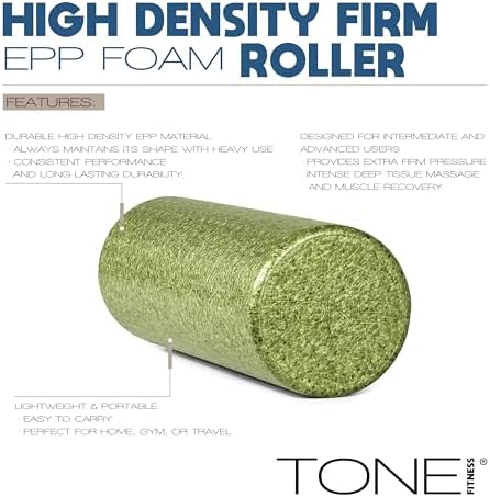 Tone Fitness High Density EPP Foam Exercise Foam Roller for Yoga, Pilates, Stretching, Massage, and Recovery | Multiple Sizes and Colors - Image 3