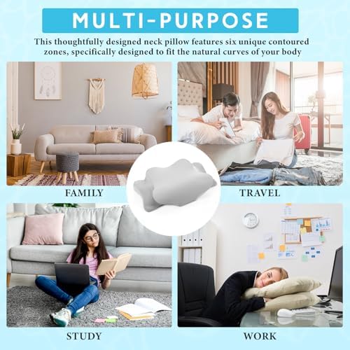 Hahafelt 2 Pcs Cooling Cervical Pillowcase with Zipper (Only Pillowcase) Ergonomic Cervical Neck Pillow Cover Breathable Cool Pillow Case for Side Back Stomach Sleepers (Gray,Standard Size) - Image 7