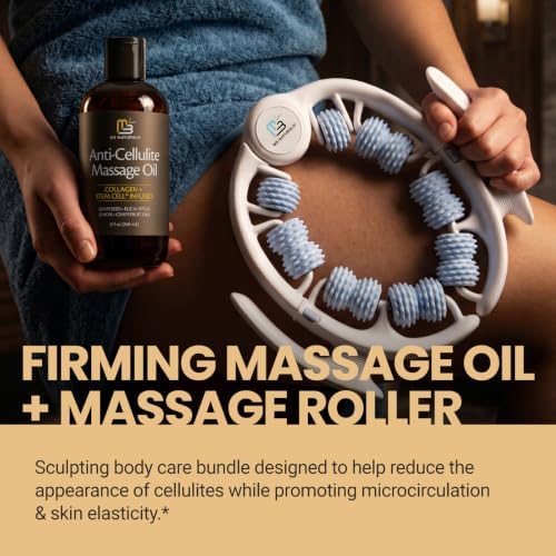 Anti Cellulite Massage Oil & Lymphatic Drainage Massager Kit, 8 fl oz by M3 - Image 5