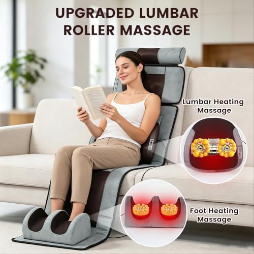 Full Body Massage Cushion with Heat,10 Vibration Heads, 9 Speeds & 3 Heat Levels. Massage Pad for Back Neck Shoulder Relief at Home Office. - Image 5