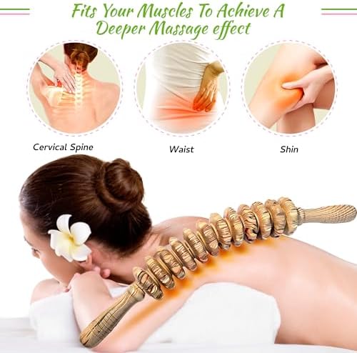 Wood Therapy Massage Roller Stick for Muscle Relief & Cellulite Reduction - Image 3