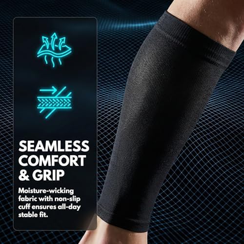 MGANG 20-30mmHg Compression Calf Sleeves Reduces Leg Swelling & Fatigue - Image 3