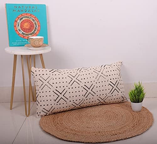 Trade Star Decorative Pillow Cover 100% Cotton Lumbar Cushion Cover Handmade Pillow Case Modern Throw Case Room Decor Authentic Boho Large Bedding (Ivory NOVA 12X24 INCHES) - Image 2