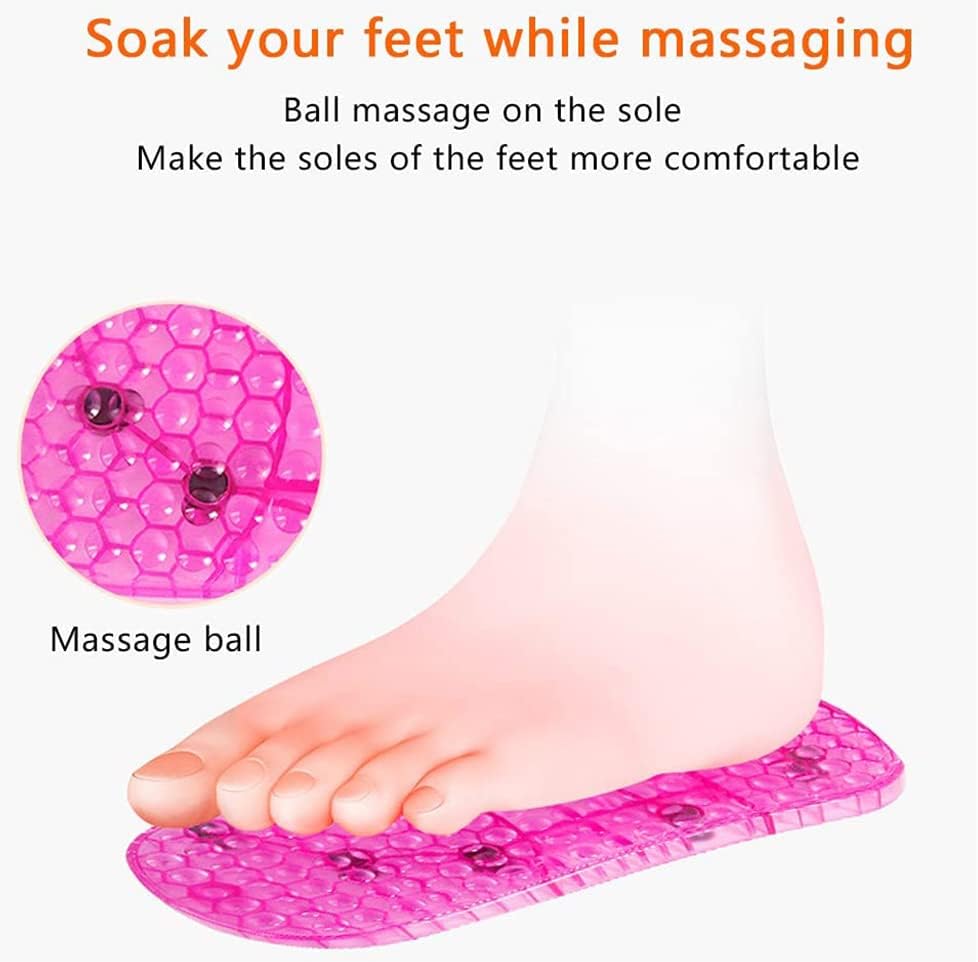 Massage Foot Bath Shoes Portable Feet Soaking Tub, Movable Foot Soaker Pedicure Feet Spa Basin for Thermal Massage to Promote Blood Circulation (Medium, Red) - Image 2