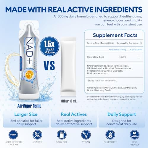 NAD Supplement 1500MG, for Healthy Aging, Energy, Focus & Vitality Support - Image 6