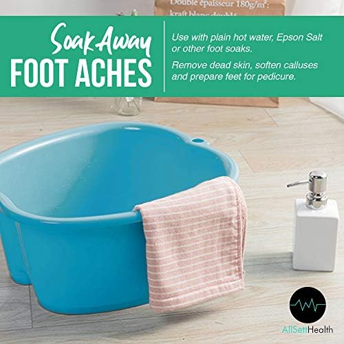 AllSett Health Foot Soaking Bath Basin – Large Size for Soaking Feet | Pedicure and Massager Tub for at Home Spa Treatment | Callus, Fungus, Dead Skin Remover, Blue - Image 6