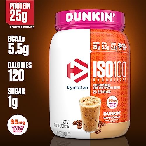 Dymatize ISO100 Protein Powder +Energy, 100% Whey Isolate, Cappuccino - Image 3