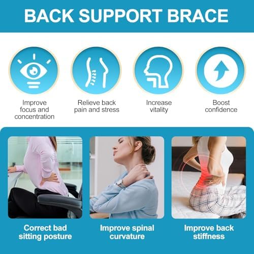Posture Corrector for Men and Women, Adjustable Back Brace, Comfortable & Breathable Clavicle Straightener, Providing Pain Relief from Bad Posture, Waist, Neck, Back Pain (Medium) - Image 3