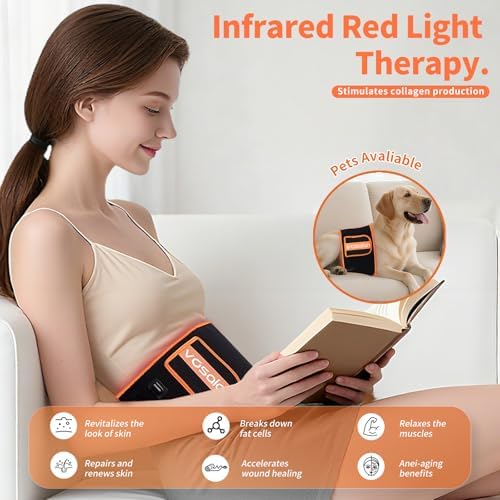 Upgraded Red Light Therapy for Body - 660nm & 850nm LED with Timer, Red Light Belt for Muscle Pain Relief on Back, Shoulder, Waist - Wearable Infrared - Image 6