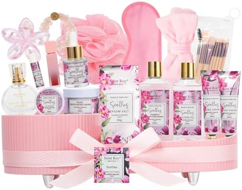 27 Pcs Spa Day Gifts Basket for Women, Camellia Magnolia Bath and Body Gift by SaintRoy