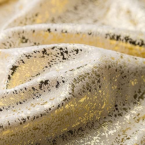 Deeprove Throw Pillow Cover Both Sides Metallic Glitter Gold Foil Print, Soft Velvet Hidden Zipper Closure Accent Tone Pillow Cushion Case for Bedroom, Living Room, Sofa, 22 x 22 Inches 1 Pack, Cream - Image 2