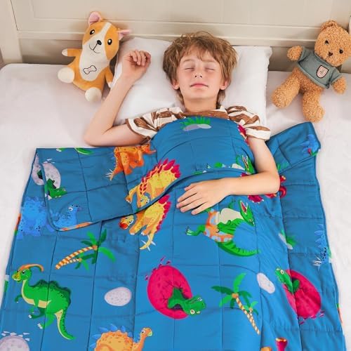 yescool Weighted Blanket 10 Pounds Cooling Weighted Lap Blanket, Dinosaur Heavy Blanket for Sleeping, Weighted Throw Blanket Gifts for 80-110lbs, 40" x60 by yescool
