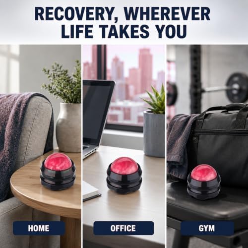 Manual Massage Ball Roller for Neck, Shoulder & Foot Pain - Pink Handheld Self Massage Tool for Essential Oils & Lotion - Image 6
