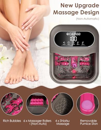 OOAMBB Collapsible Foot Spa Bath, Dark Grey + Green - Image 5