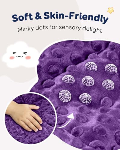 Kivik Weighted Lap Pad, Minky Dots Small Weighted Blanket, 20"x30" 2lbs - Image 5