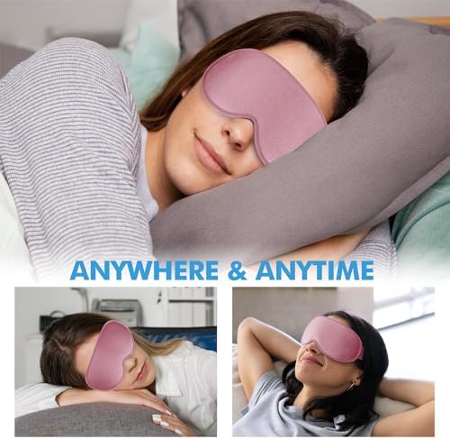 Sleep Mask for Men and Women, 3D Blackout Eye Mask for Side Sleepers, Rose - Image 7