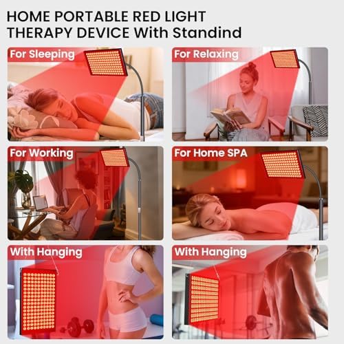 SAVlLER Red Light Therapy Panel, 160 LED Dual Wavelength Lamp with Stand - Image 6