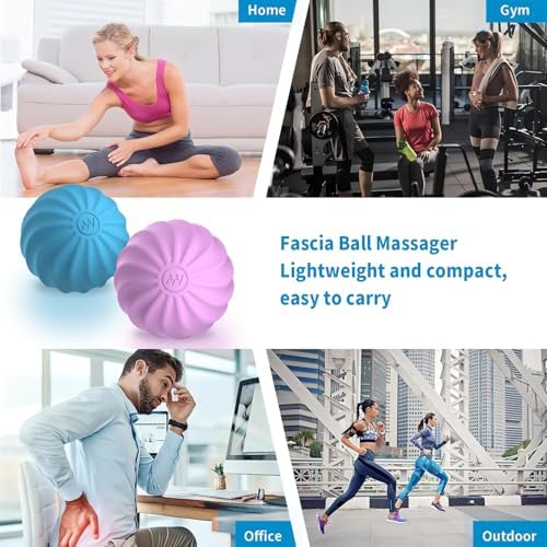 2.5" Mini Massage Ball, 10 Speeds Vibrating Massage Roller Ball for Palm, Hand, Foot, Leg, Neck, Back, Trigger Point Muscle Therapy Ball for Myofascial Release, Plantar Fasciitis Relief (Blue) - Image 4