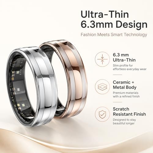 Yihou Smart Ring for Men Women, Health & Fitness Tracker, Ultra-Thin 6.3mm - Image 2