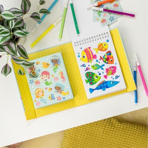 Tiger Tribe Coloring Set - Mermaids, Activity Set for Kids, incl. Stickers & Markers Portable Storage Box, Perfect for Travel, Great Gift - Image 6