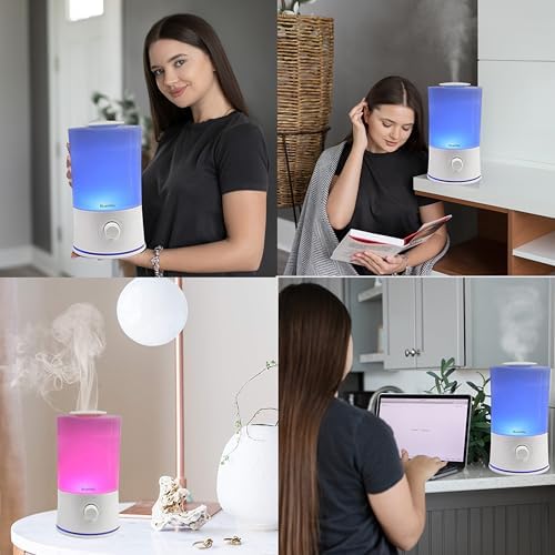 BlueHills Premium 2000 ML XL Large Essential Oil Diffuser Aromatherapy Humidifier for Large Room Home 40 Hour Run Huge Coverage Area 2 Liter Extra Large Capacity Huge Diffuser High Mist White E001 - Image 3