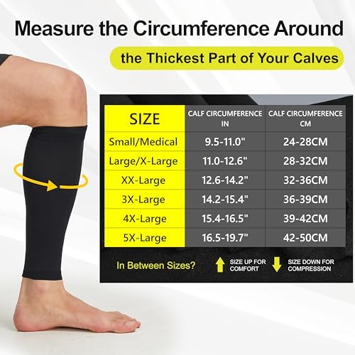 MGANG 20-30mmHg Compression Calf Sleeves Reduces Leg Swelling & Fatigue - Image 2