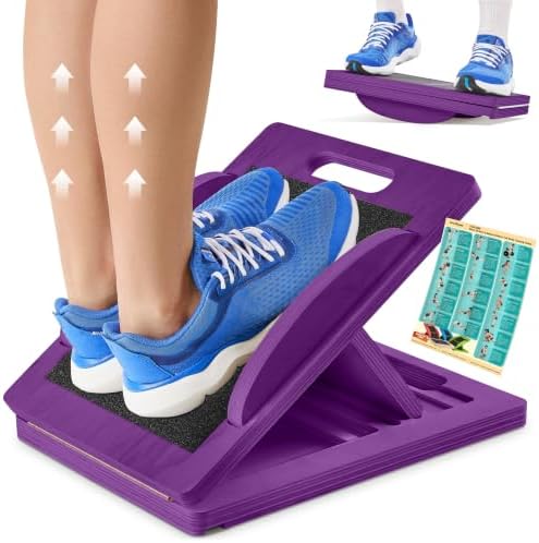 Slant Boards for Exercise, Wooden Slant Board, Calf Stretch Board with 7 Incline Angles, Velour Board, Balance Board & Calf Stretcher, Portable Incline Board for Physical Therapy, Ankle Mobility, Heel & Knees by ZocoSquat
