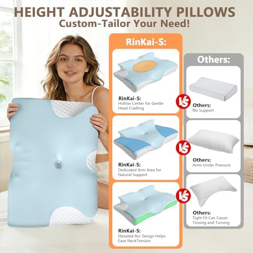 Memory Foam Cervical Neck Pillow, Ergonomic Contour Bed Pillow - Image 6