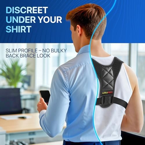 NEW 2026 Posture Corrector for Men & Women – Adjustable Figure-8 Back Brace for Rounded Shoulders & Upper Back Support – Breathable & Invisible Under Shirts – Desk Job & Computer Work – All-Day Brace (1, Black) - Image 6
