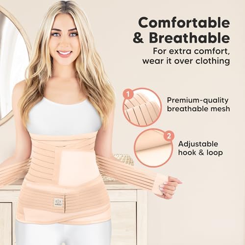 3in1 Postpartum Belly Support Recovery Wrap Band 2pk (Black/Ivory, M/L) - Image 3