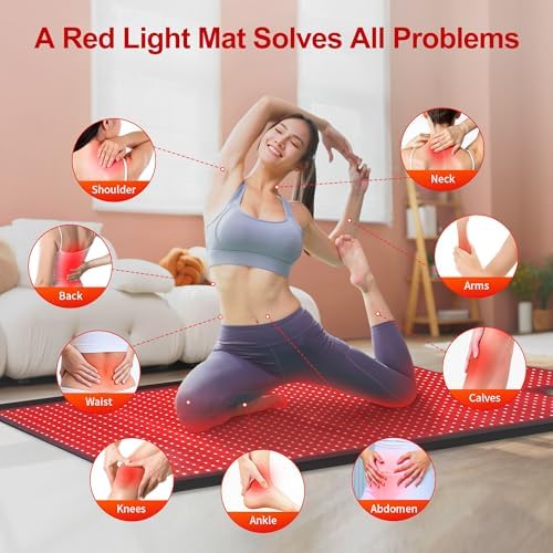 LITDUCK Body Red Light Therapy Mat, Eligible Red Light Therapy Blanket, 2in1 LEDs(660nm& 850nm), Premium Leather, Adjustable Timer & Intensity,76.8” x 33.4” 1370leds - Image 6