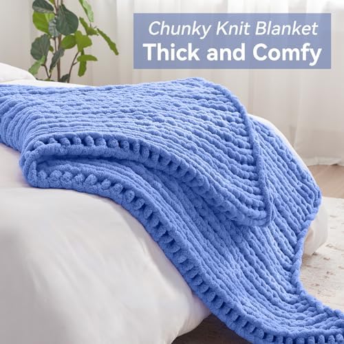Negwoo Chunky Knit Throw Blanket, Knitted Throw Chenille Yarn, 30"*40" - Image 5