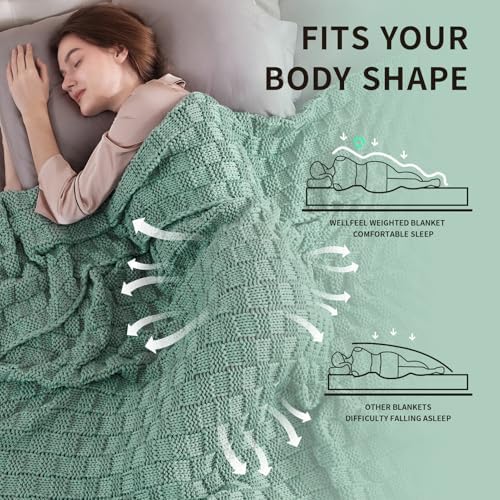 Knitted Weighted Blanket for Adult, No Beads Heavy Blanket 60"x80" 17lbs - Image 3