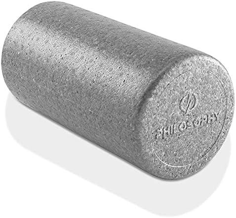 Philosophy Gym 12" High-Density Foam Roller for Exercise, Massage, Muscle Recovery - Round, Gray by PhilosophyGym