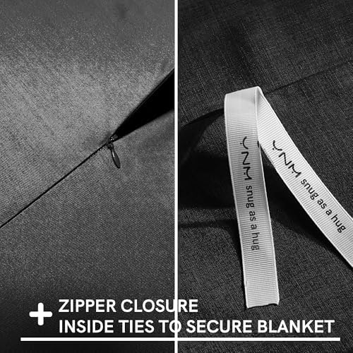 YnM Exclusive Cooling Duvet Cover for Weighted Blankets with 16 Strings (Dark Grey, 48"x72") - Image 3