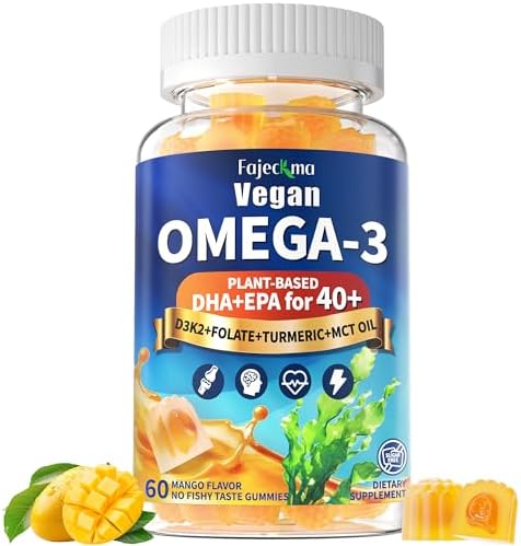 Vegan Omega 3 Gummies for Adult 40+: 1280mg Omega-3 Fatty Acids by Unknown